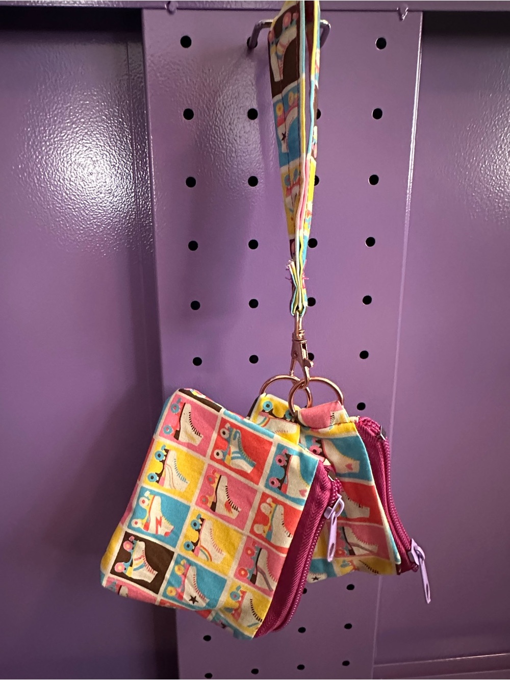 Cute Pink Multi-Color Wristlet Coin Purse - Women's Bag